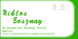 miklos bosznay business card
